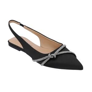 Journee Collection Rebbel Formal Slingback Flats in Satin 8